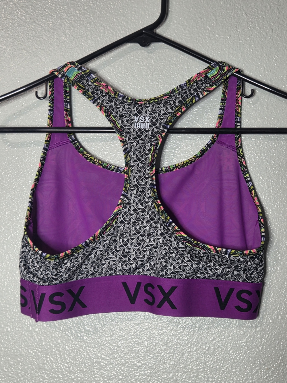 VSX Purple Multi-Color Racerback Sports Bra Size Medium - Picture 2 of 6